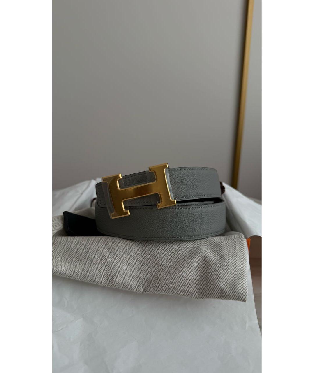 HERMES Синий кожаный ремень, фото 5