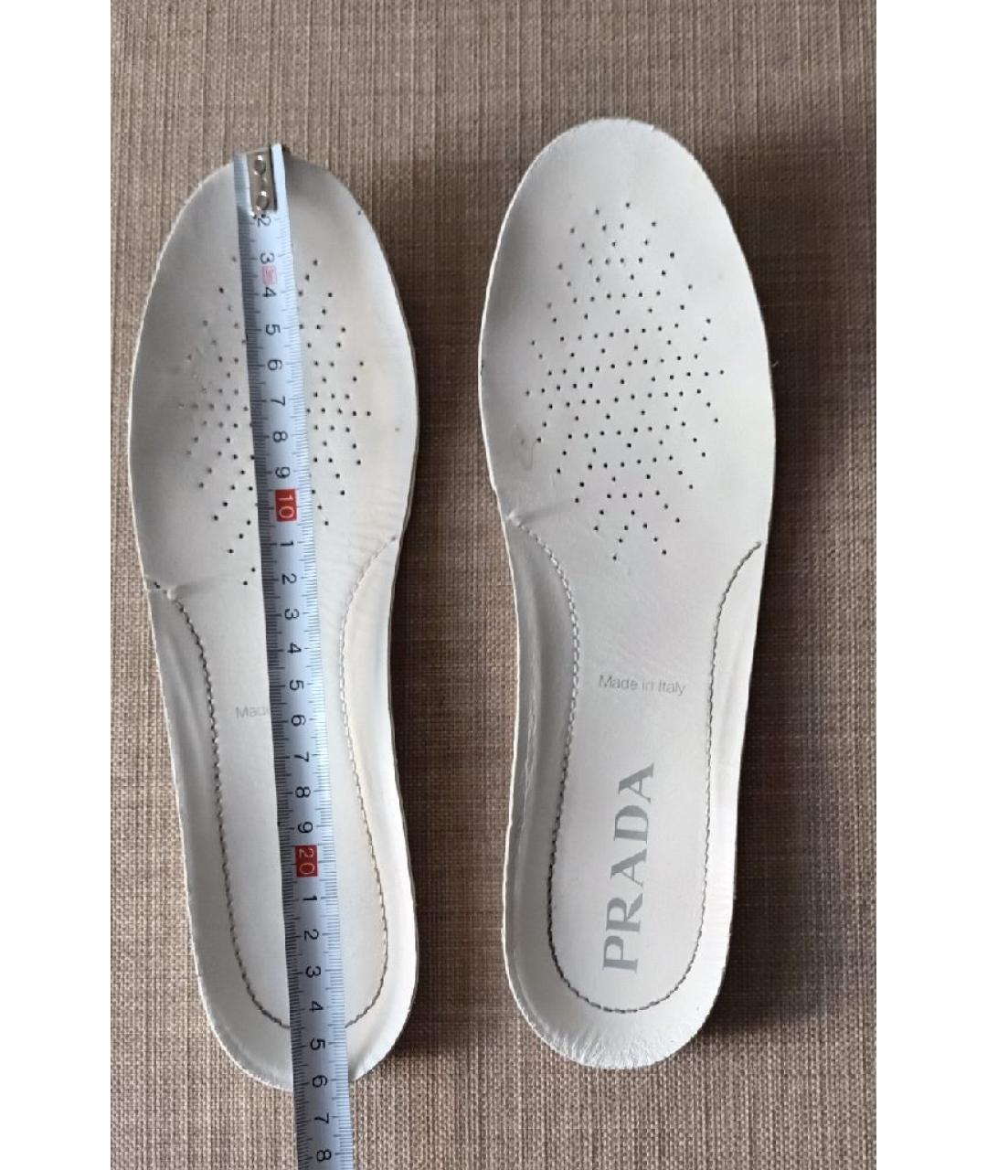 PRADA Белые текстильные кеды, фото 8