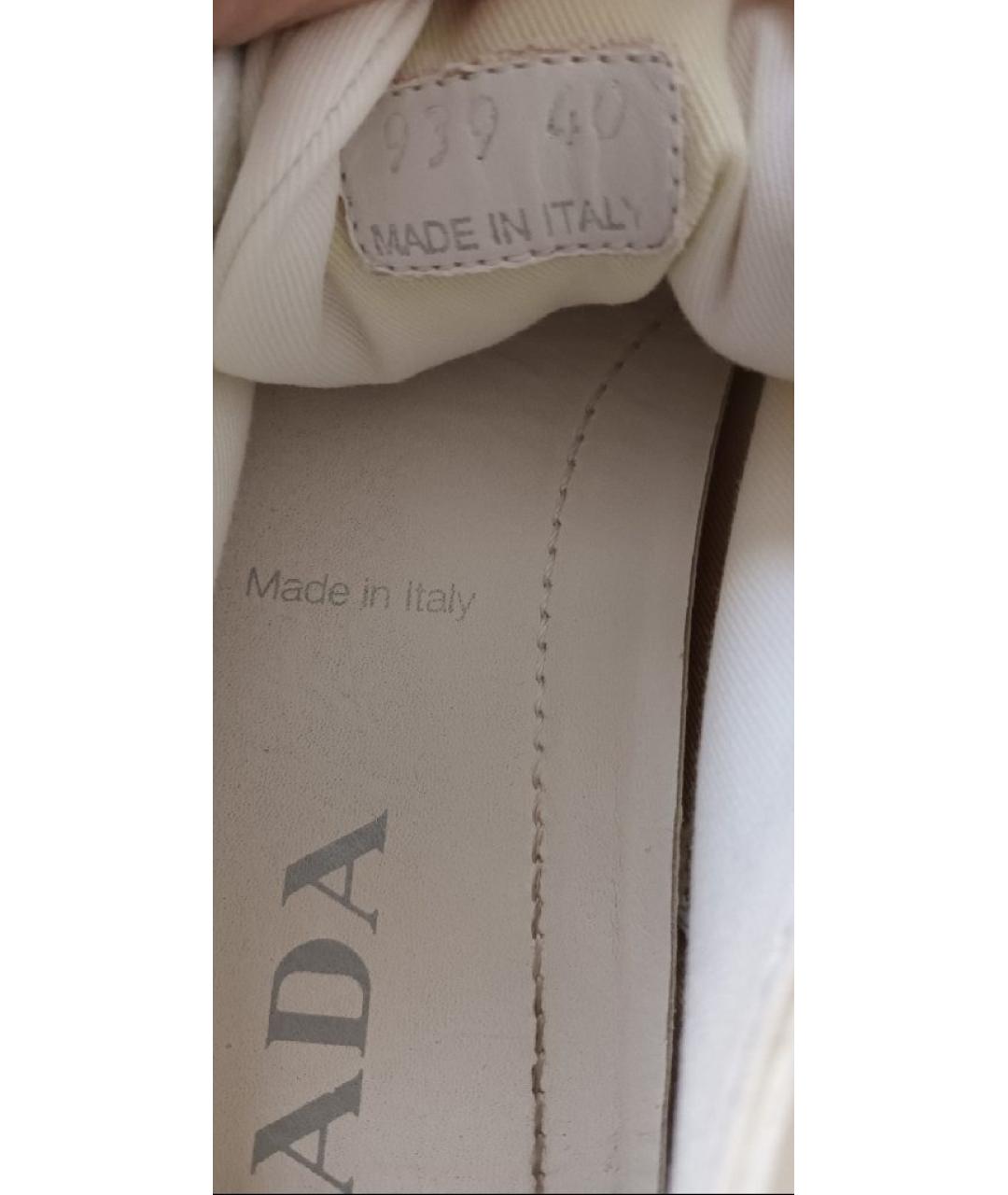 PRADA Белые текстильные кеды, фото 9