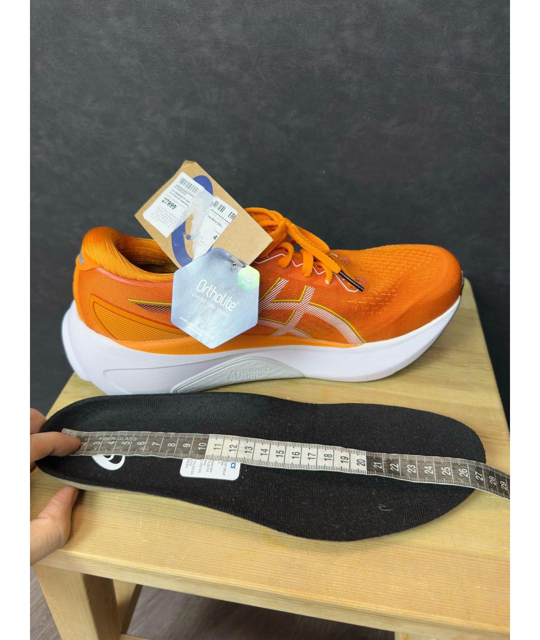 ASICS Оранжевое синтетические низкие кроссовки / кеды, фото 8