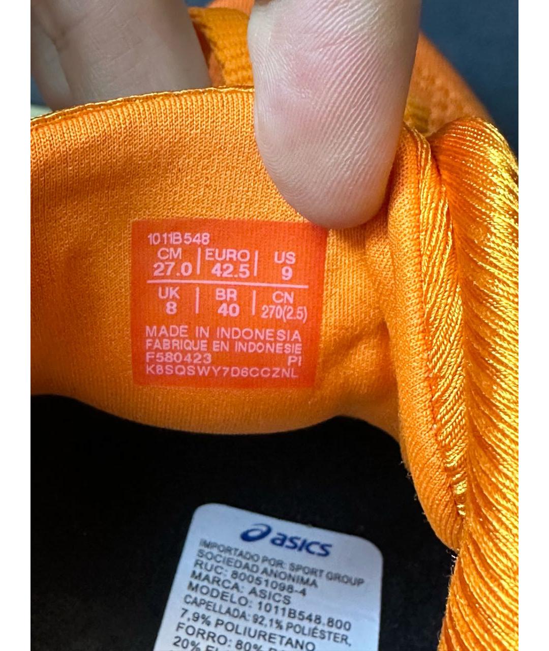 ASICS Оранжевое синтетические низкие кроссовки / кеды, фото 7