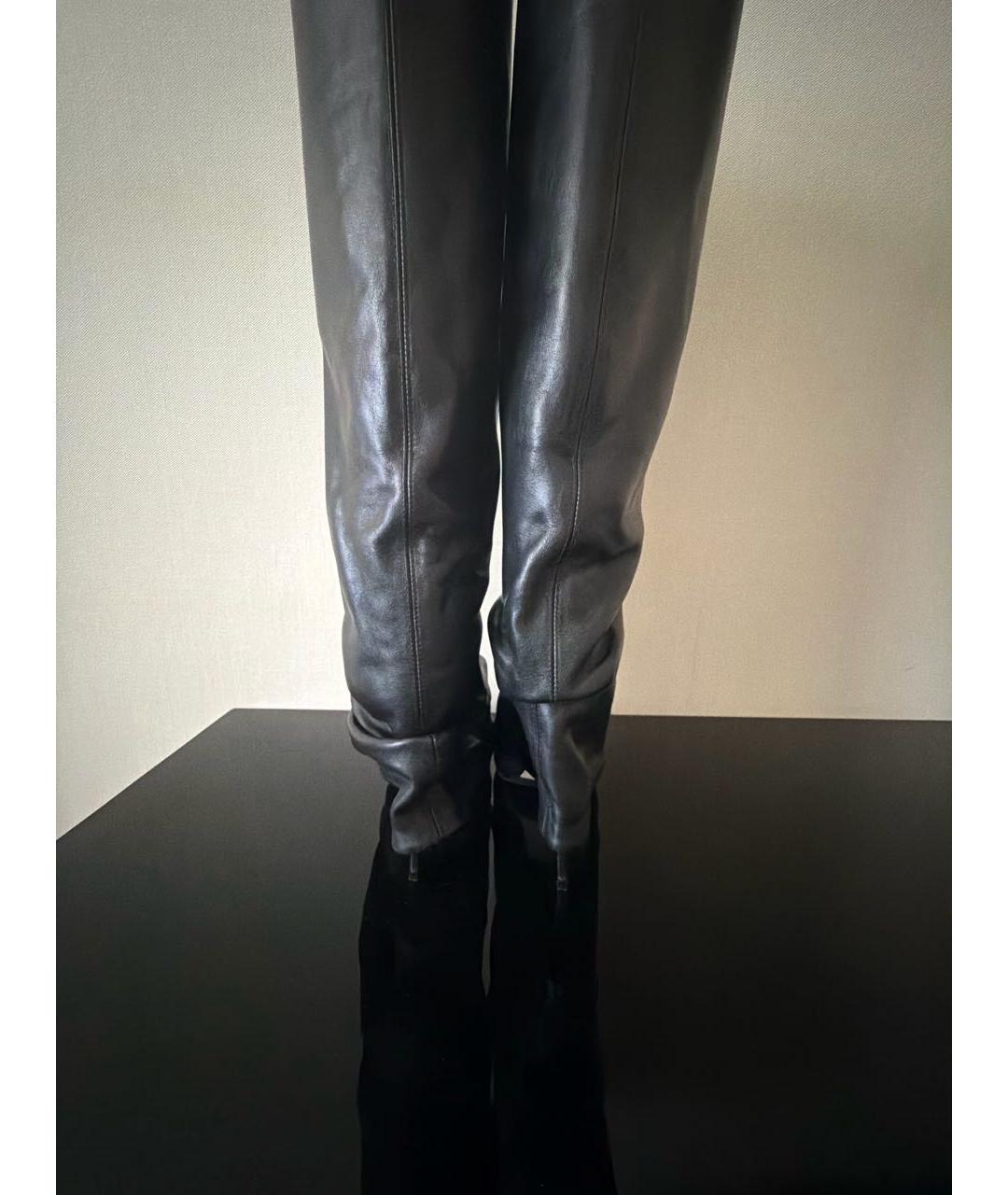 LE SILLA Черные кожаные сапоги, фото 4
