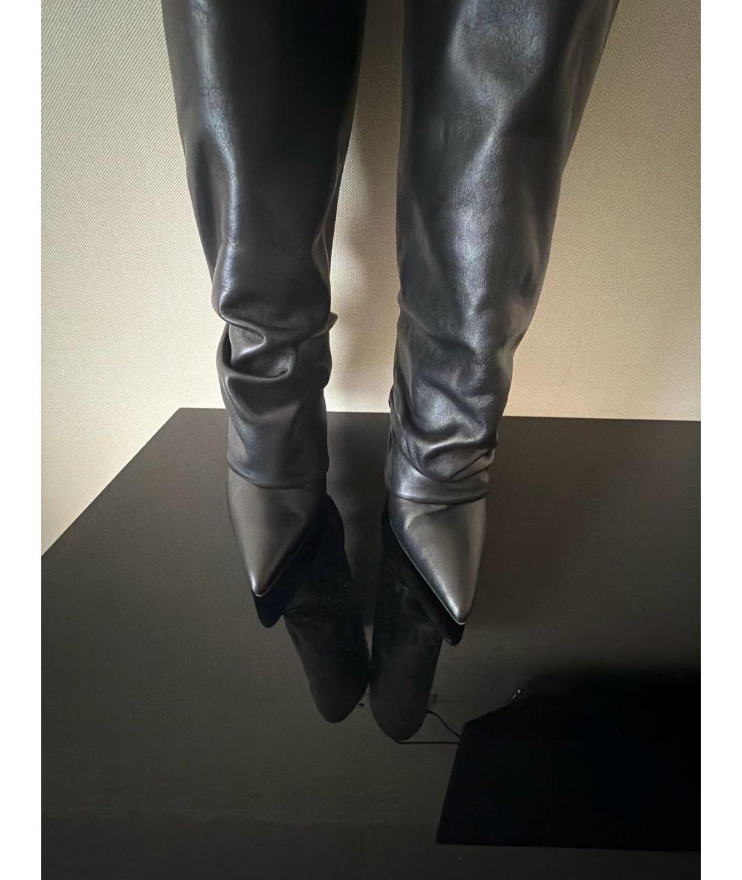 LE SILLA Черные кожаные сапоги, фото 3