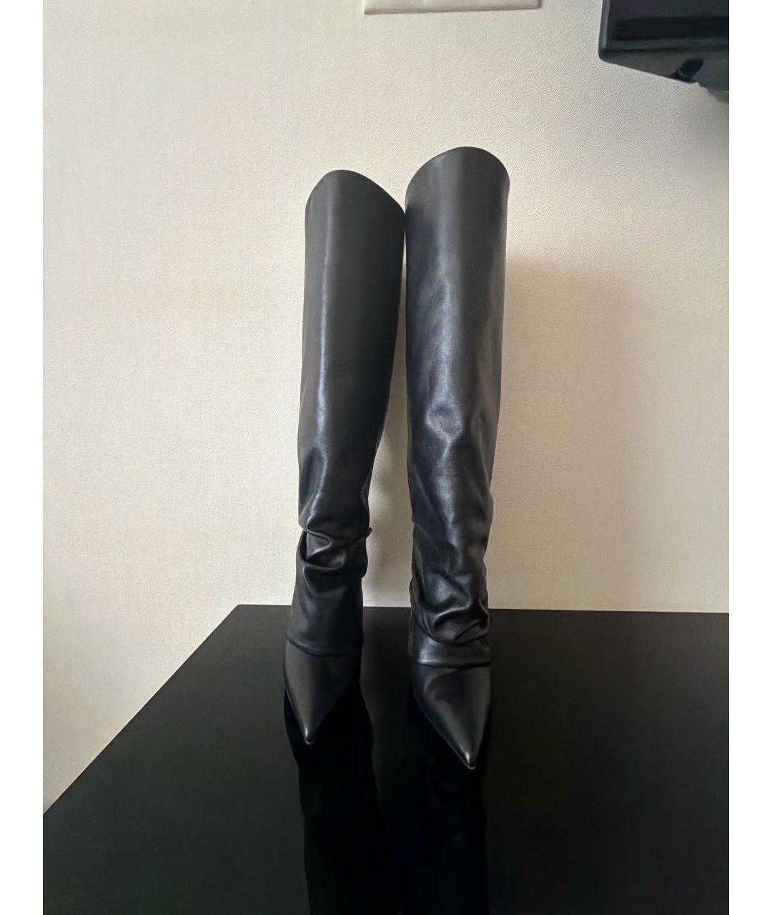 LE SILLA Черные кожаные сапоги, фото 2