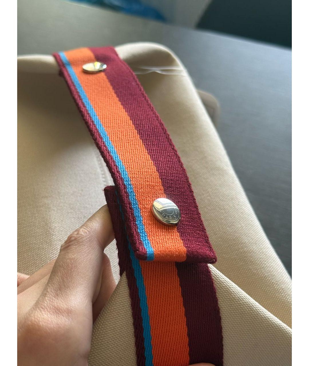 HERMES Бежевая тканевая косметичка, фото 4