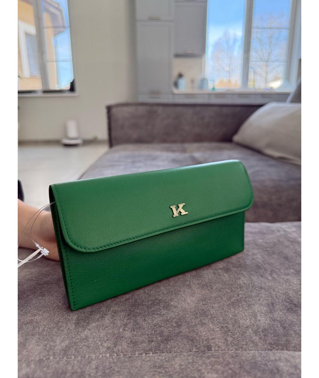KITON Зеленая кожаная сумка через плечо, фото 2