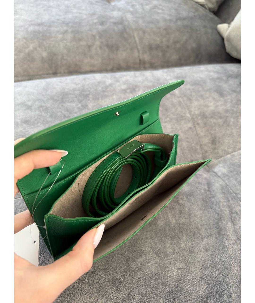 KITON Зеленая кожаная сумка через плечо, фото 4
