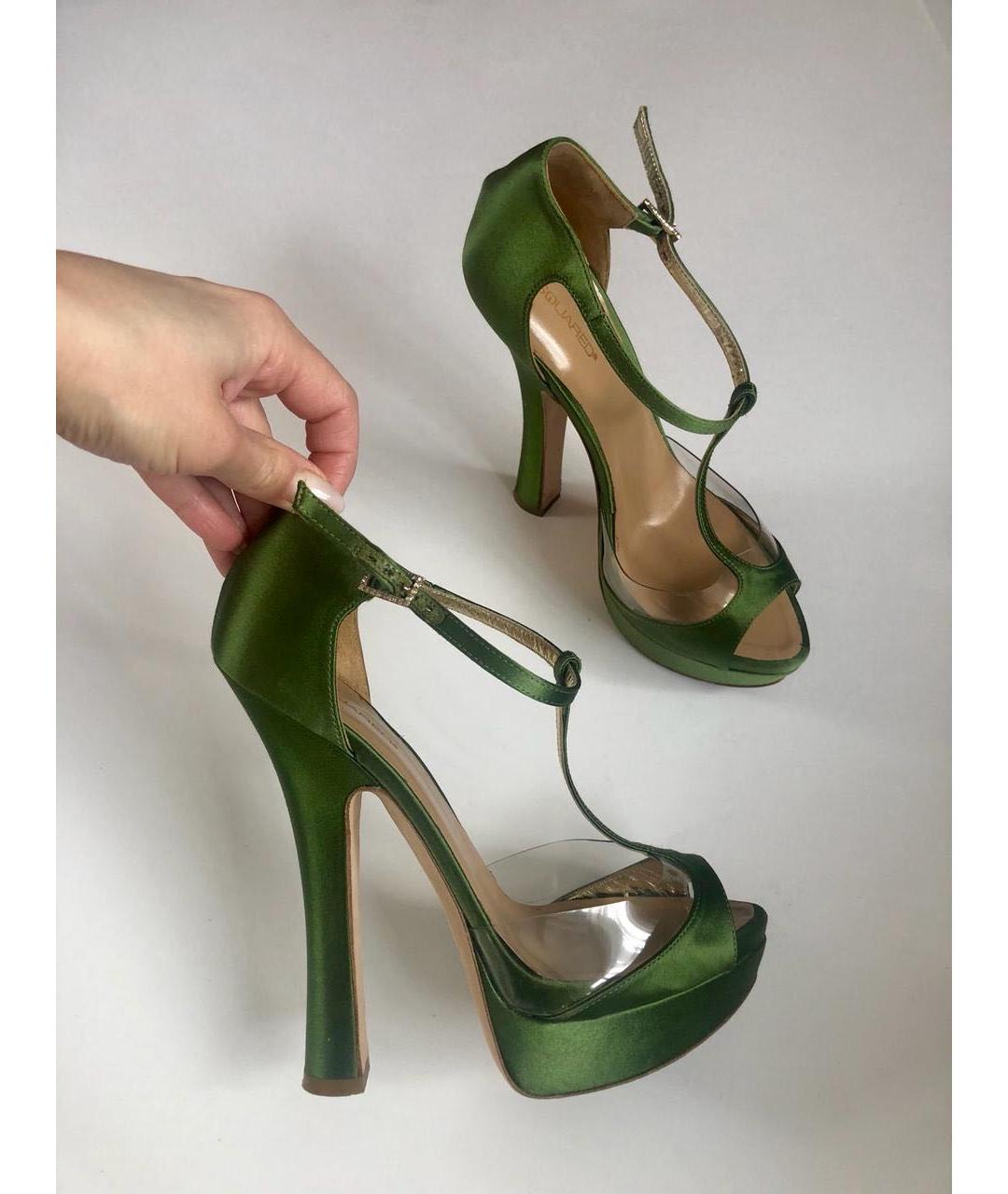 DSQUARED2 Зеленые текстильные босоножки, фото 9