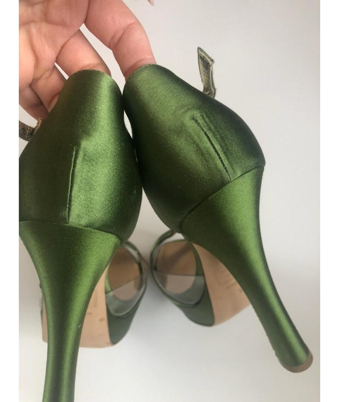 DSQUARED2 Зеленые текстильные босоножки, фото 4