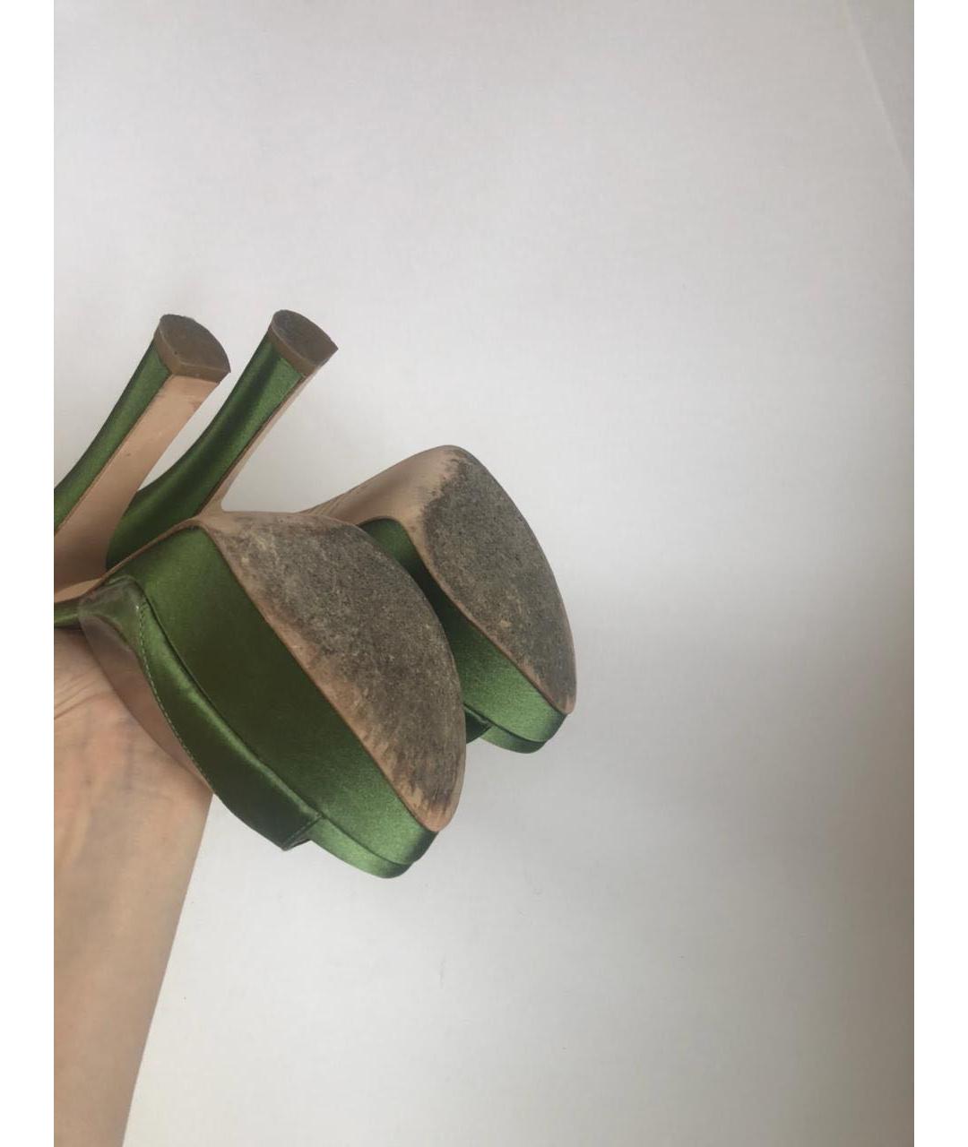 DSQUARED2 Зеленые текстильные босоножки, фото 8
