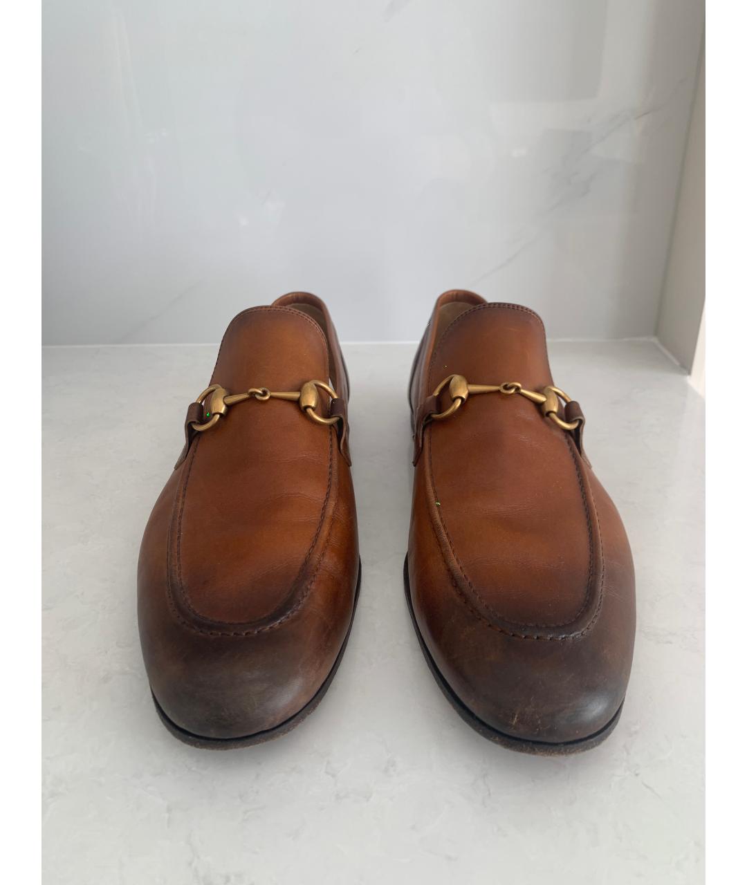 GUCCI Коричневые кожаные лоферы, фото 3