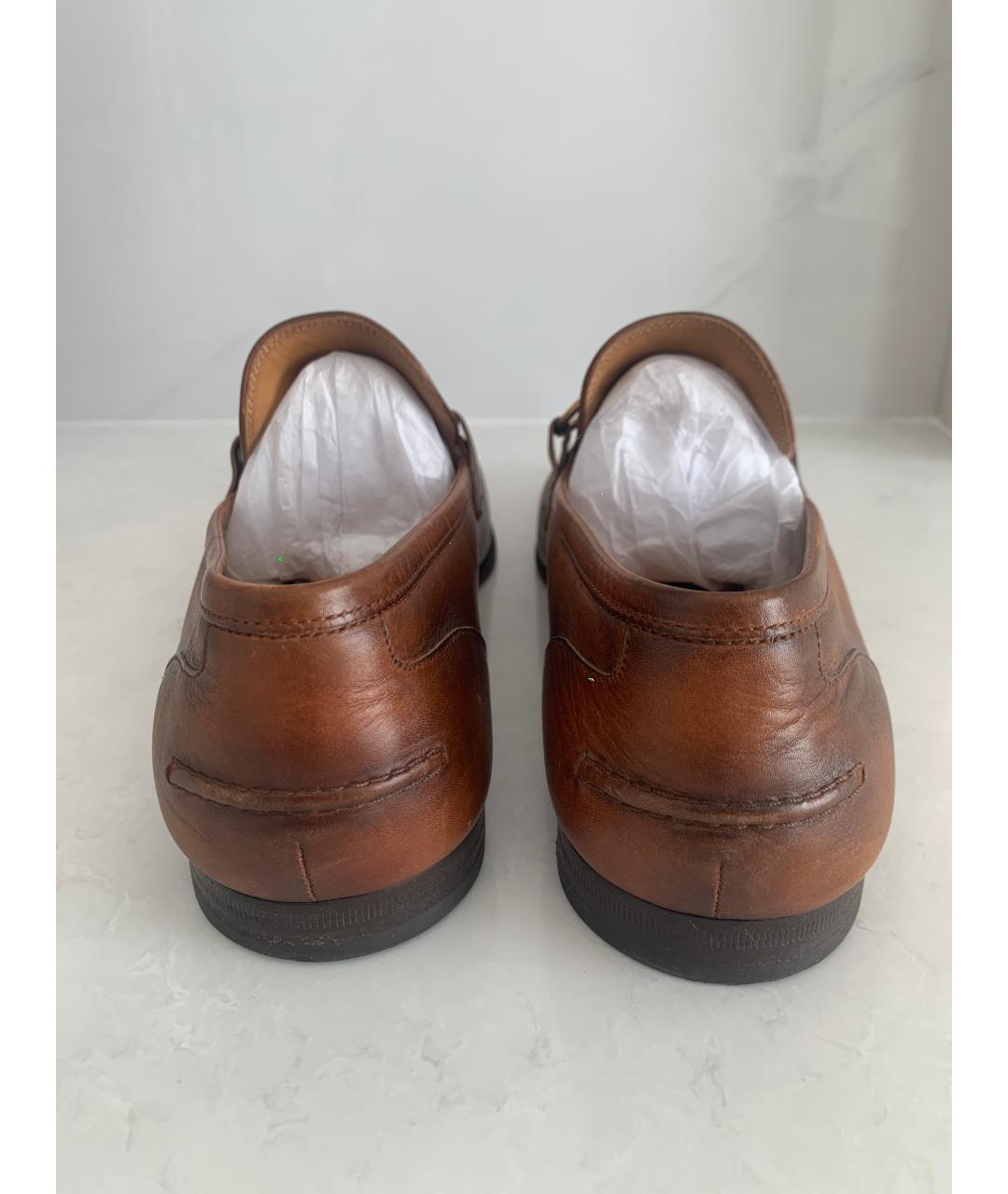 GUCCI Коричневые кожаные лоферы, фото 5