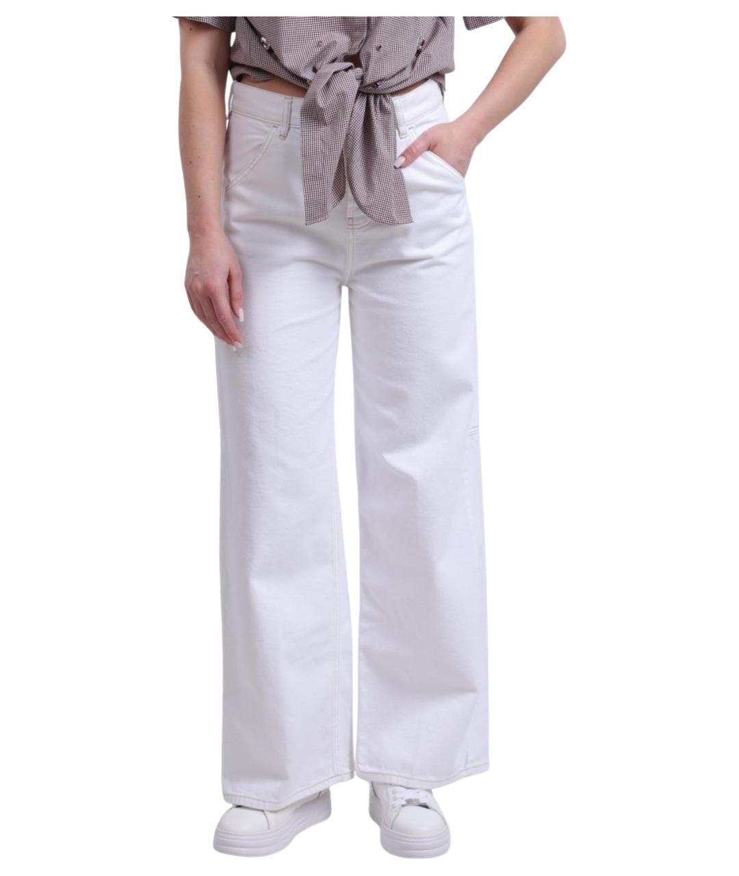 LIU JO Белые хлопковые прямые джинсы, фото 1