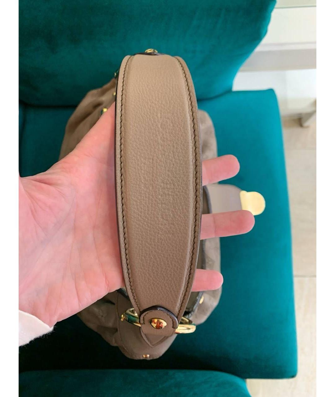 LOUIS VUITTON Бежевая кожаная сумка тоут, фото 5