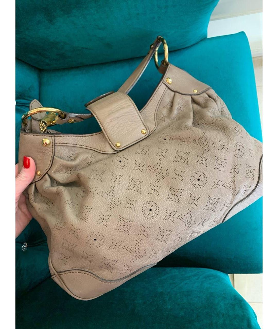 LOUIS VUITTON Бежевая кожаная сумка тоут, фото 3