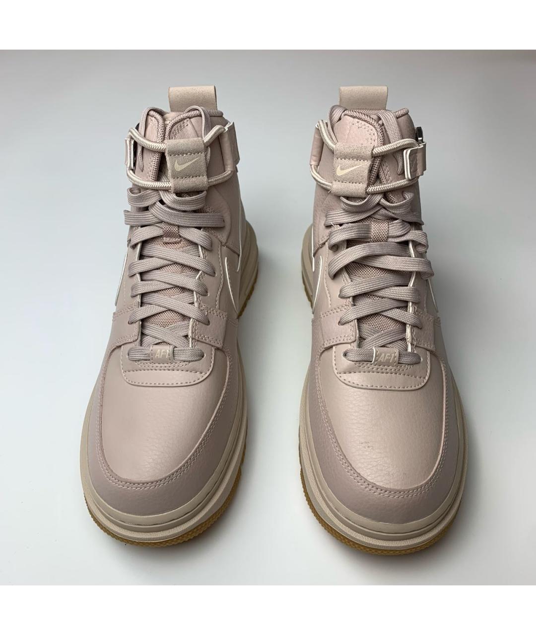 NIKE Бежевые кожаные кроссовки, фото 3