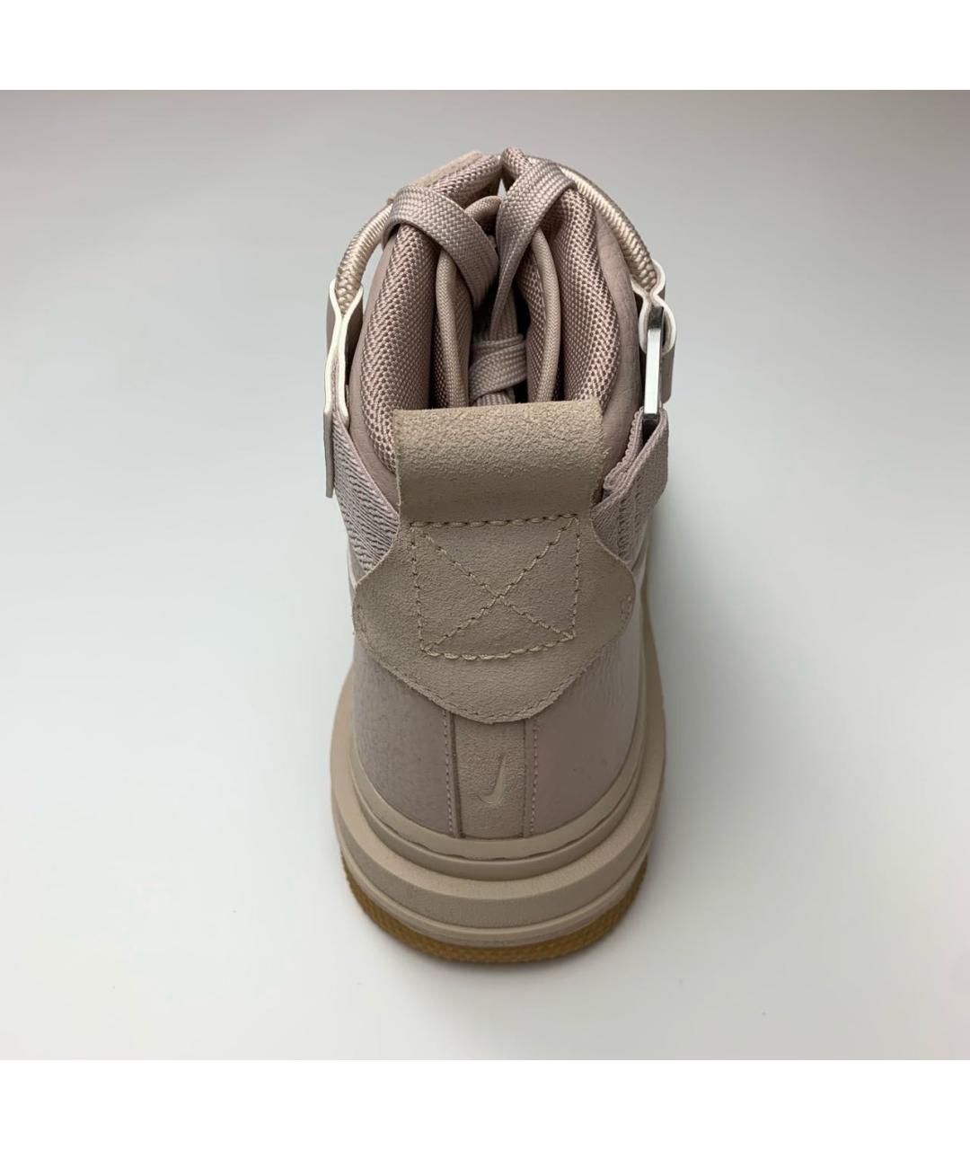 NIKE Бежевые кожаные кроссовки, фото 4