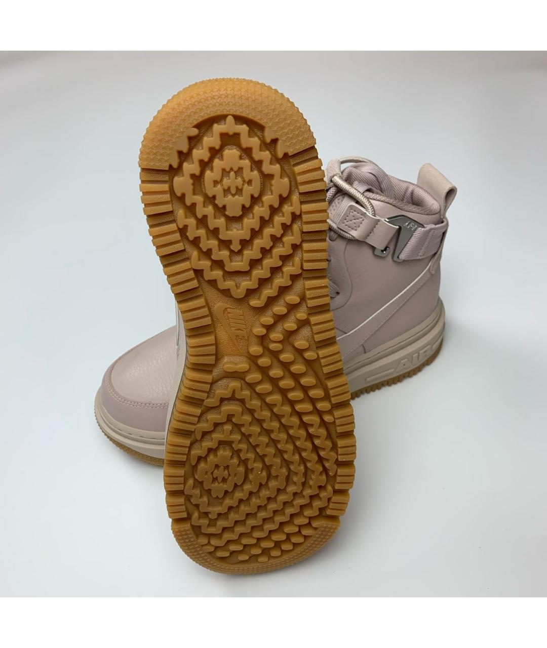 NIKE Бежевые кожаные кроссовки, фото 7