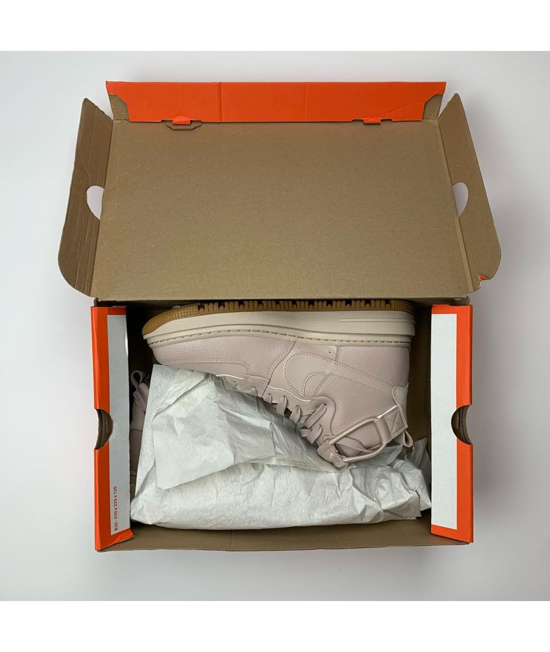 NIKE Бежевые кожаные кроссовки, фото 6