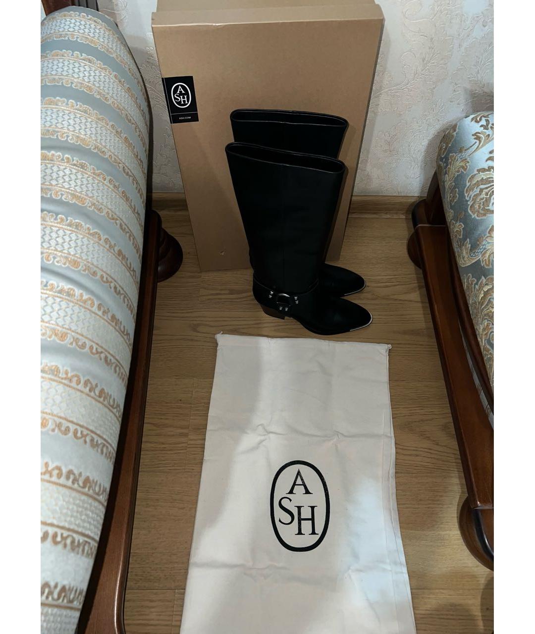 ASH Черные кожаные сапоги, фото 4