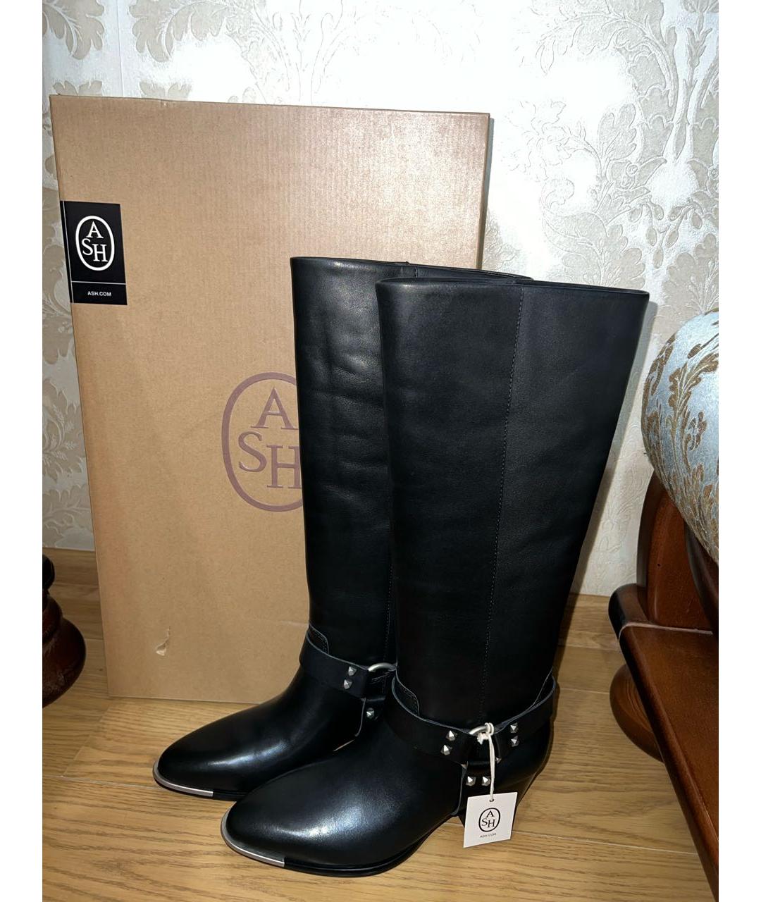 ASH Черные кожаные сапоги, фото 5