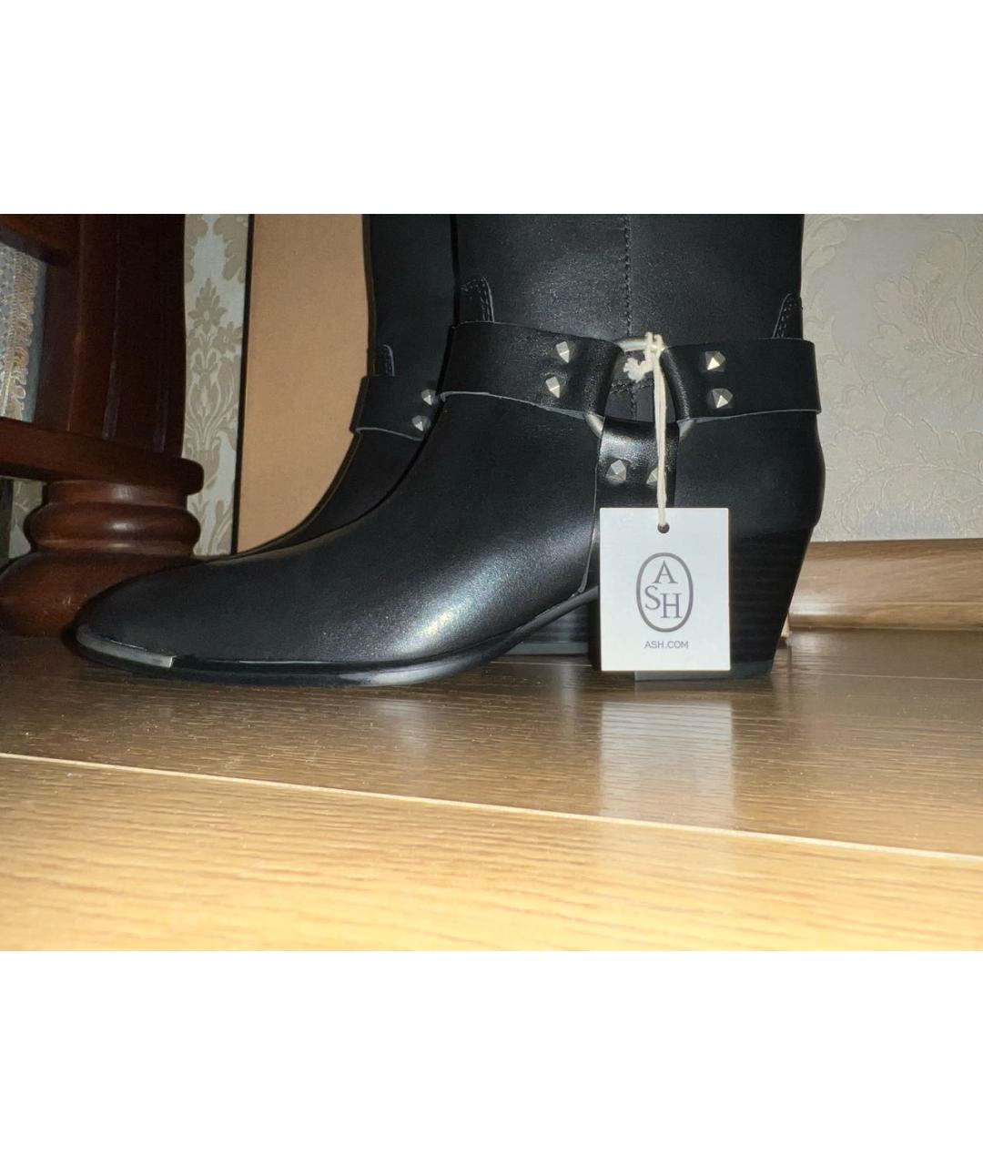 ASH Черные кожаные сапоги, фото 7