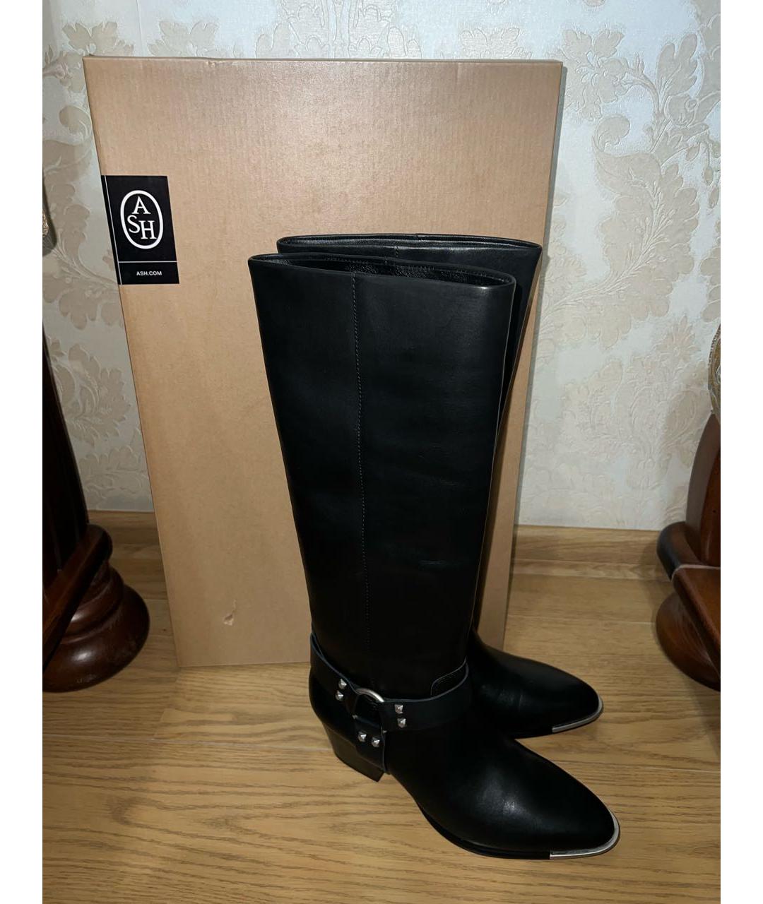 ASH Черные кожаные сапоги, фото 3