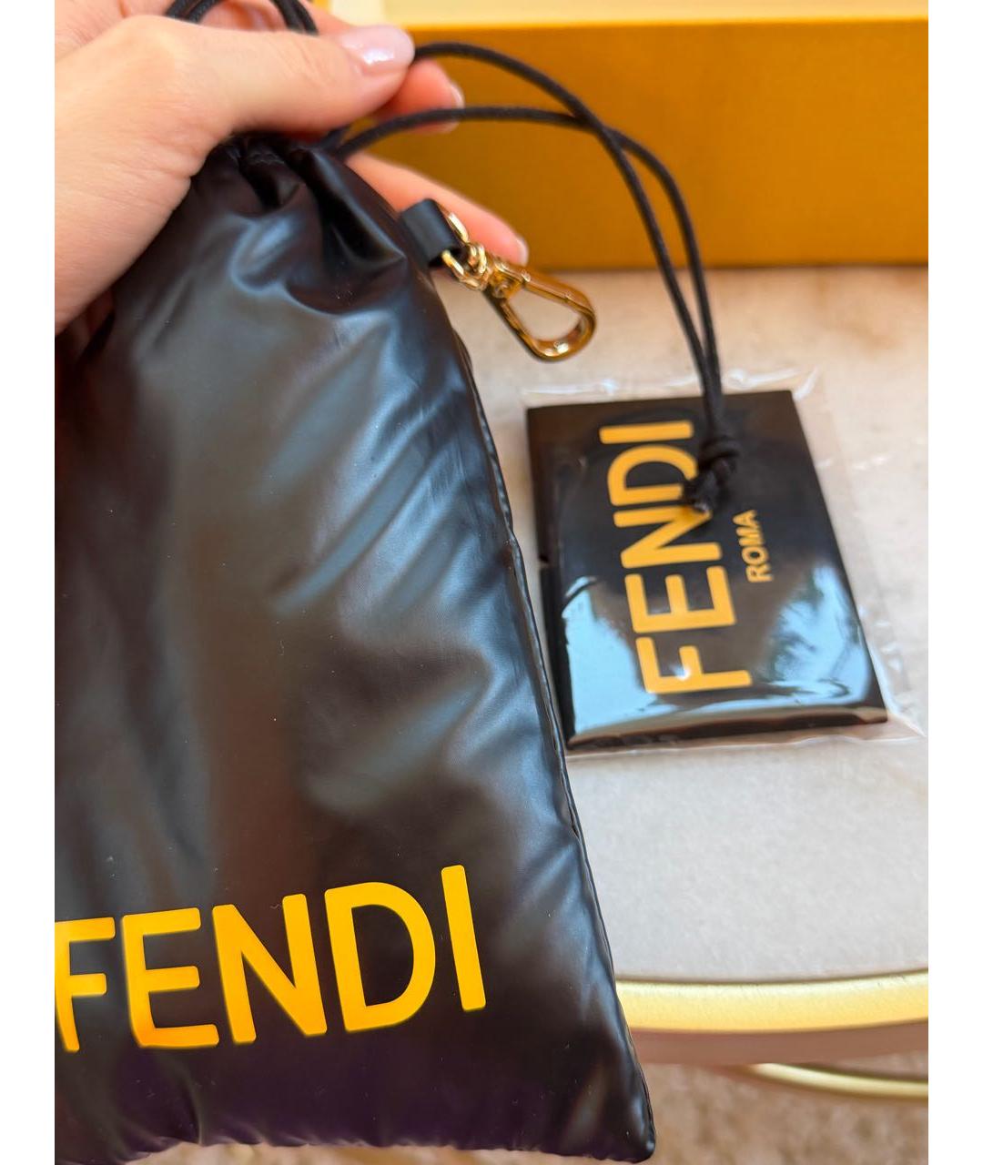 FENDI Золотые металлические солнцезащитные очки, фото 5