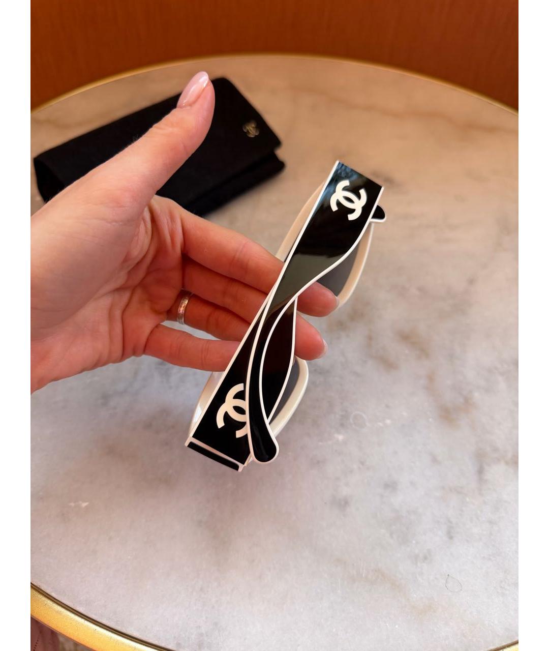 CHANEL Черные пластиковые солнцезащитные очки, фото 4