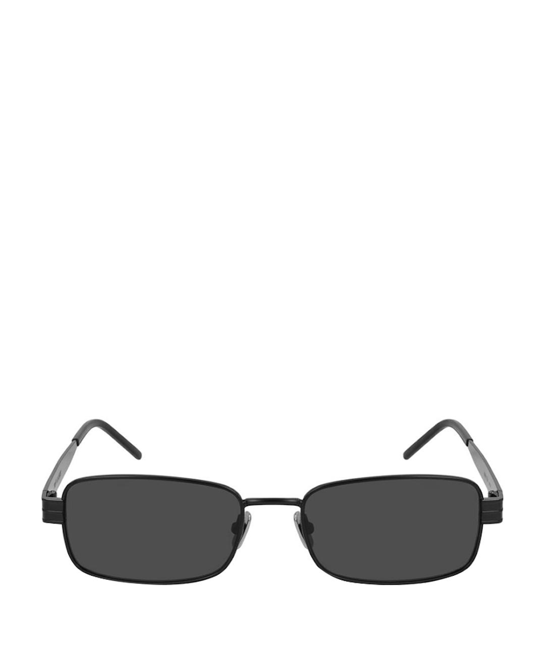 SAINT LAURENT Черные металлические солнцезащитные очки, фото 1