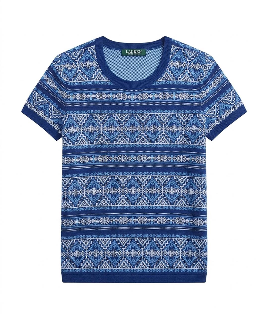 RALPH LAUREN Синий льняной джемпер / свитер, фото 1