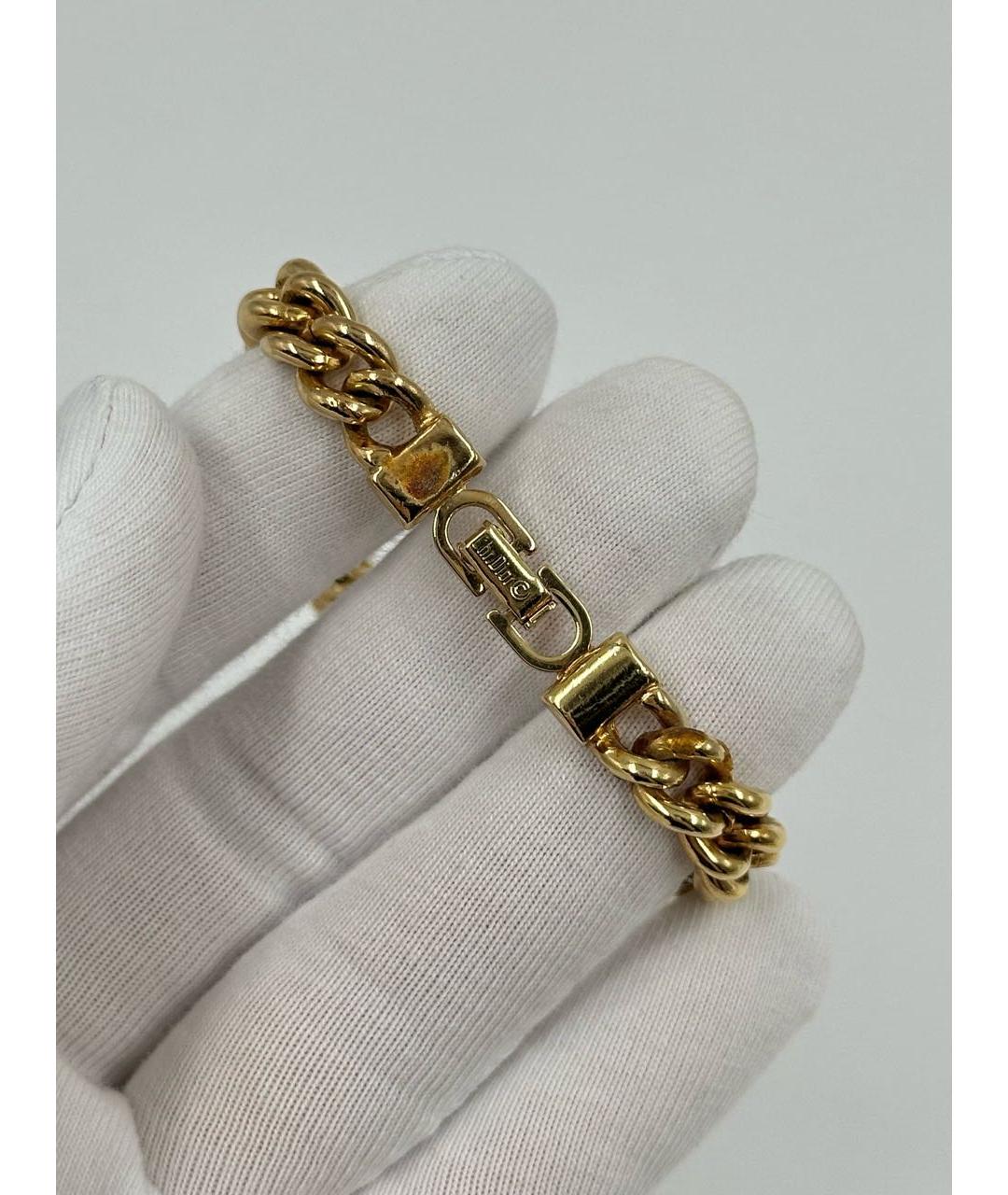 CHRISTIAN DIOR Золотой позолоченный браслет, фото 7