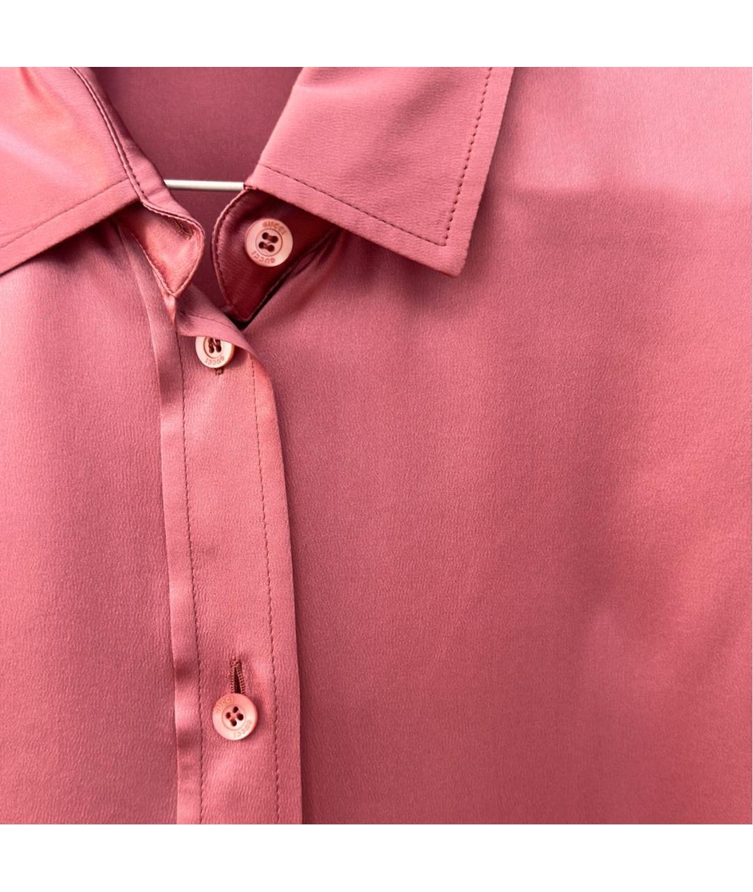 GUCCI Коралловая шелковая блузы, фото 4