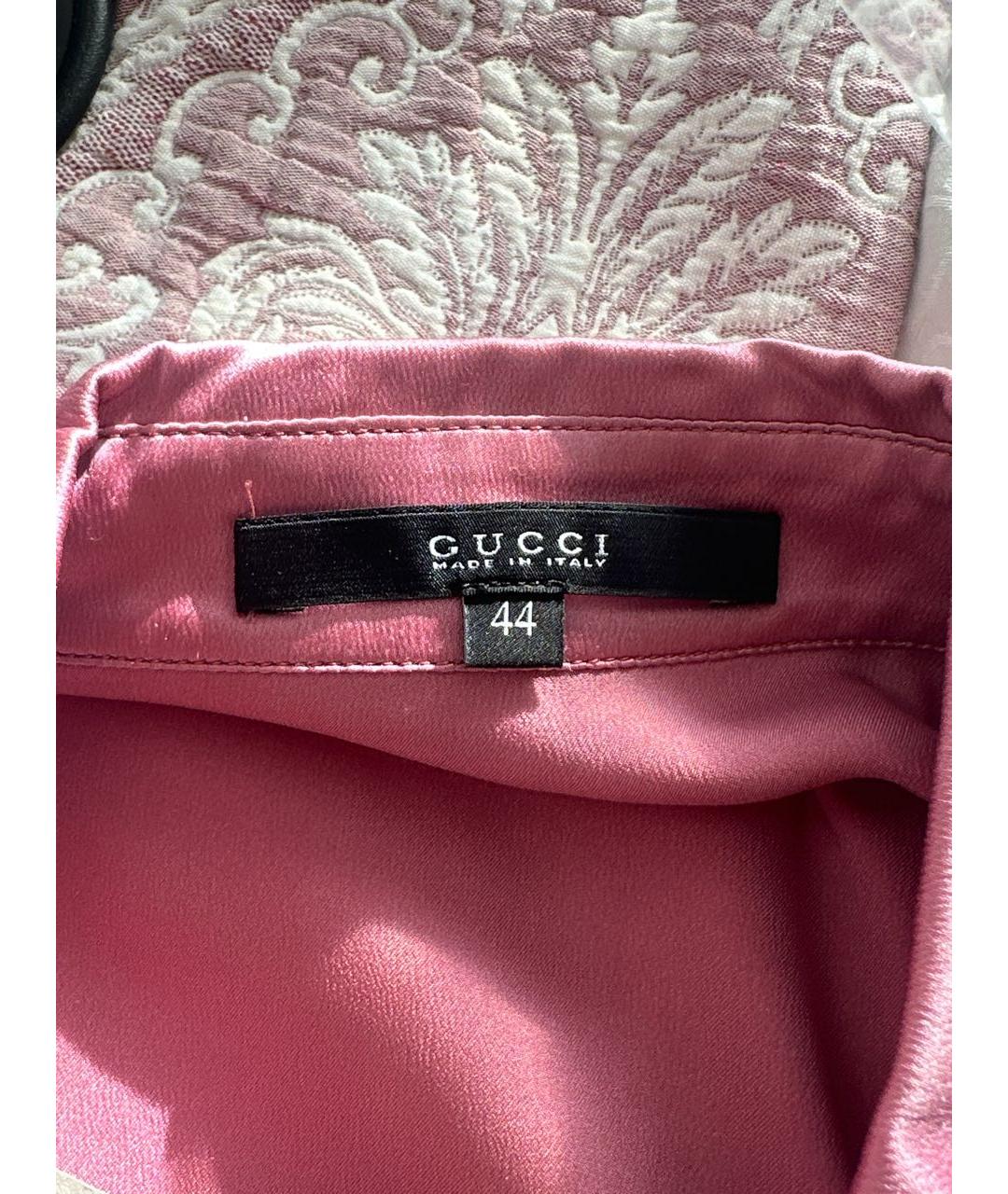 GUCCI Коралловая шелковая блузы, фото 5