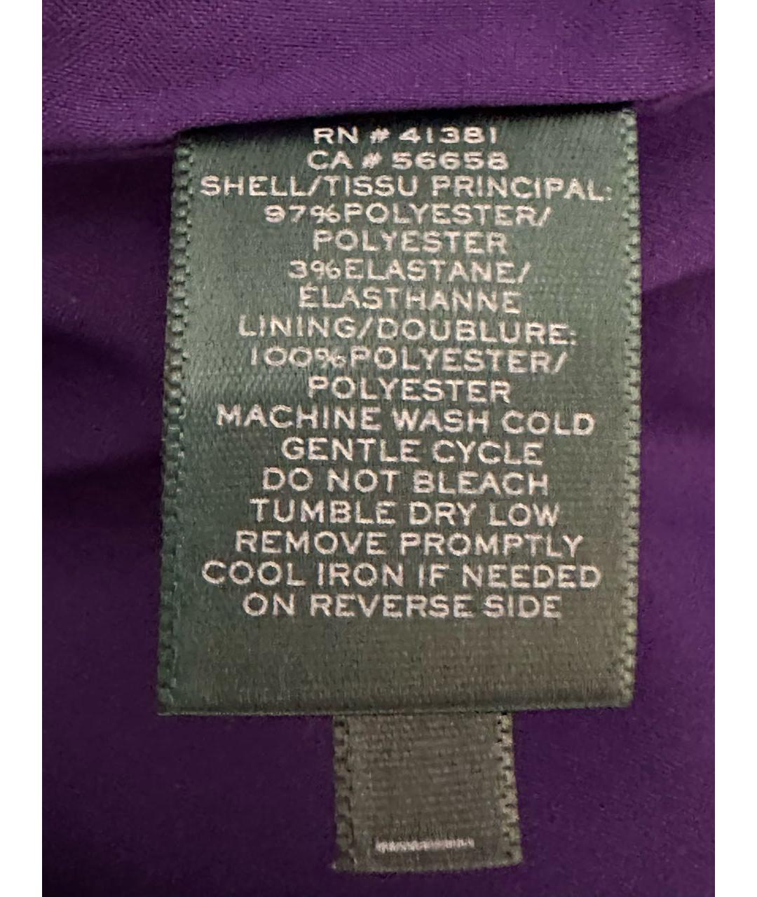 RALPH LAUREN Фиолетовая полиэстеровая юбка миди, фото 5