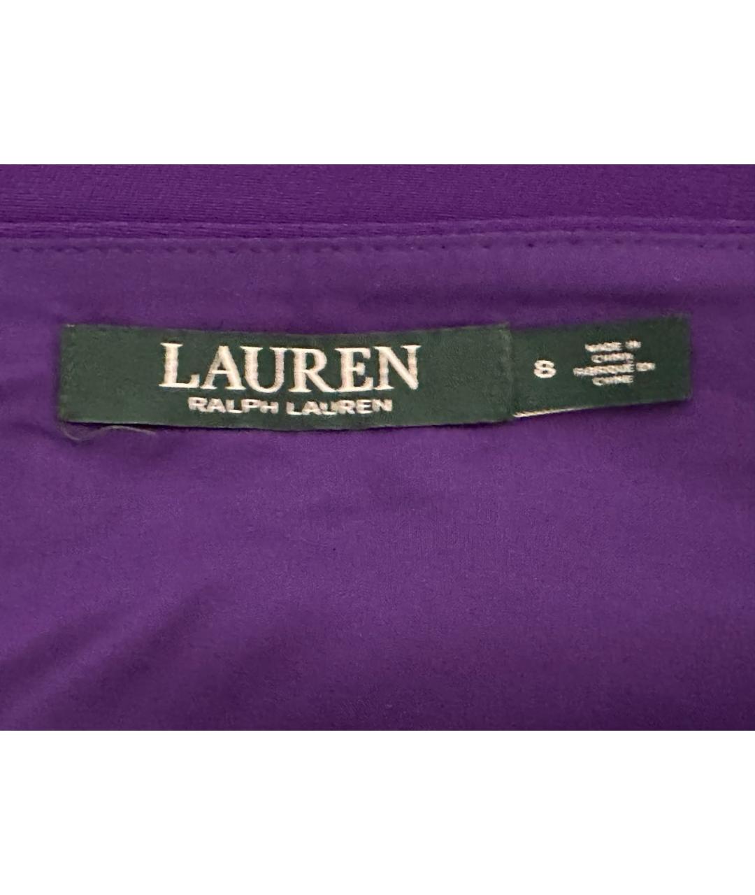 RALPH LAUREN Фиолетовая полиэстеровая юбка миди, фото 3