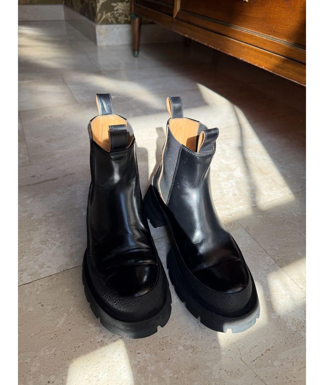 JIL SANDER Черные кожаные полусапоги, фото 2