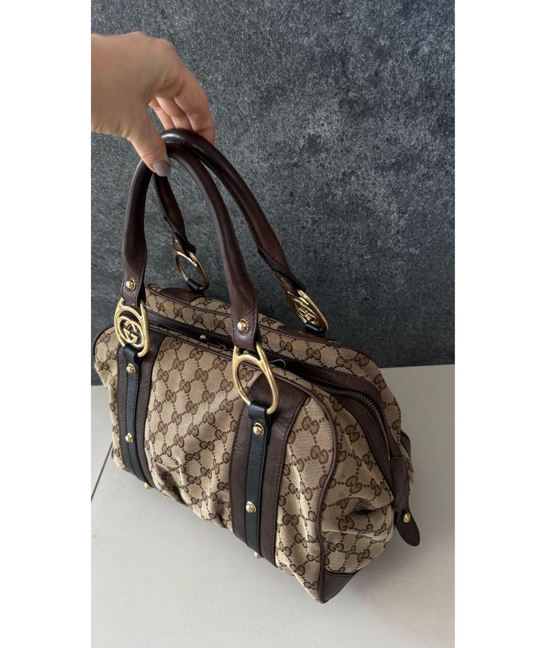 GUCCI Бежевая сумка с короткими ручками, фото 3