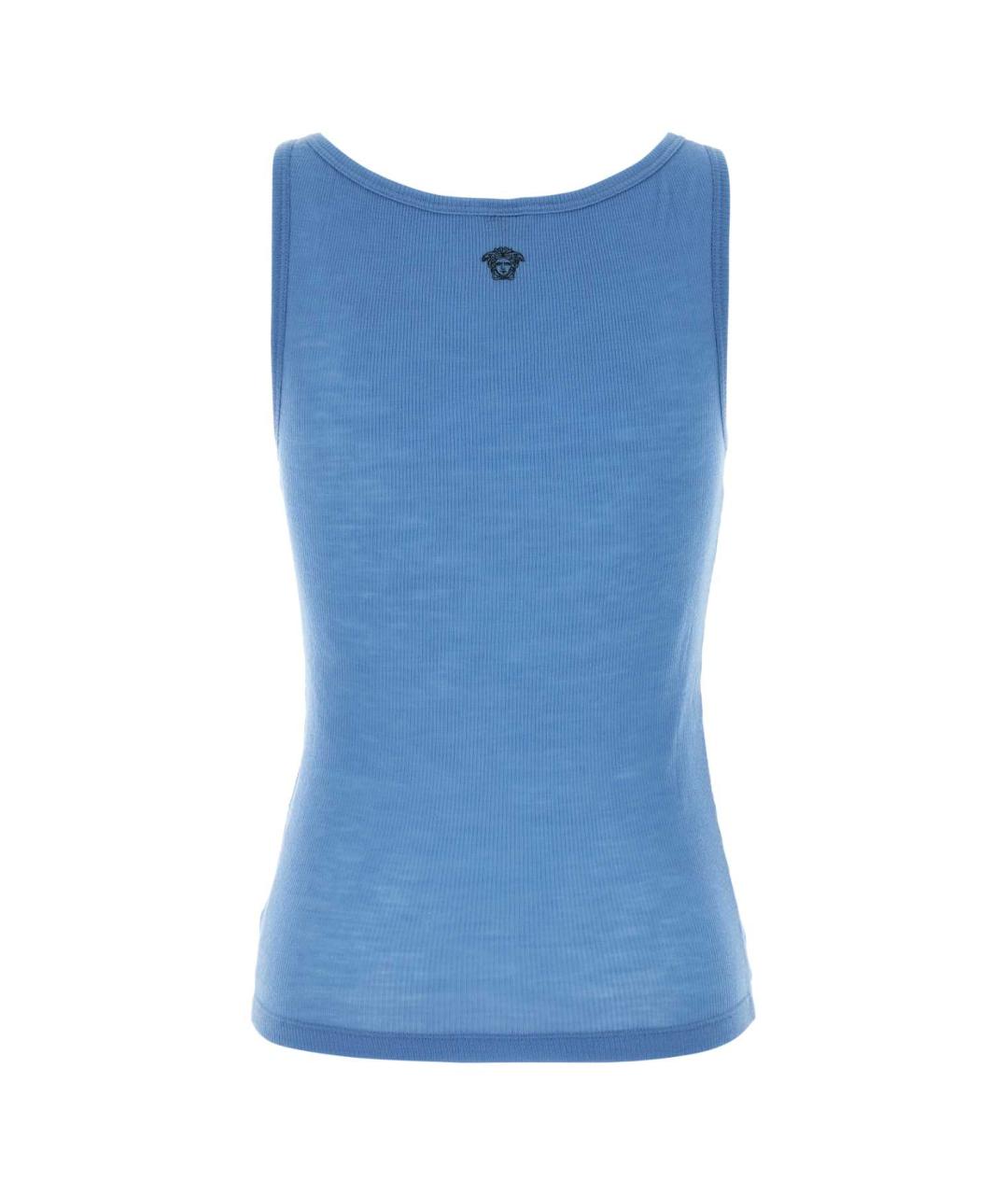 VERSACE Голубая шерстяная майка, фото 2