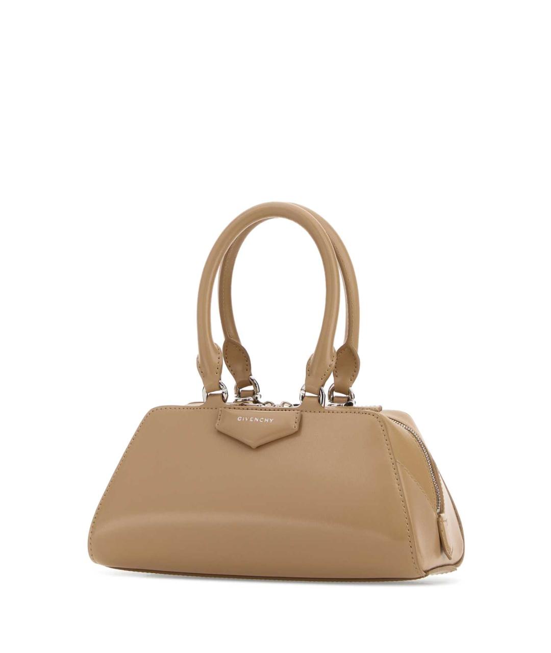 GIVENCHY Бежевая кожаная сумка с короткими ручками, фото 2