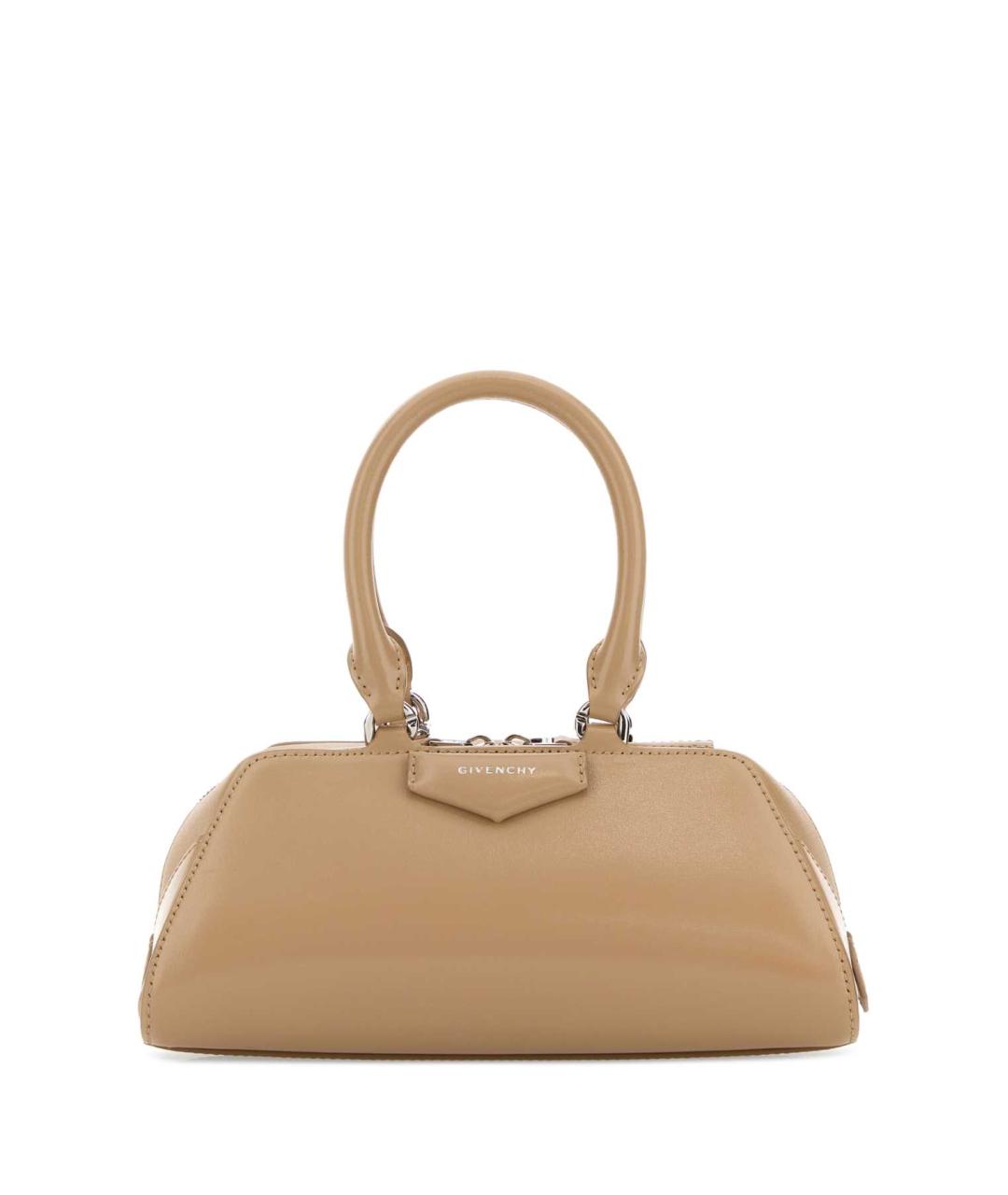 GIVENCHY Бежевая кожаная сумка с короткими ручками, фото 1