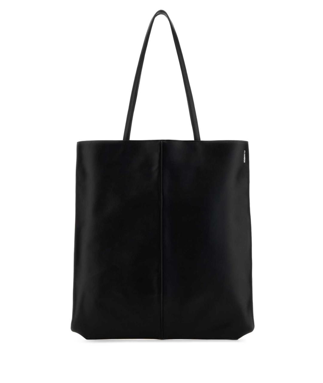 JIL SANDER Черная кожаная сумка тоут, фото 1