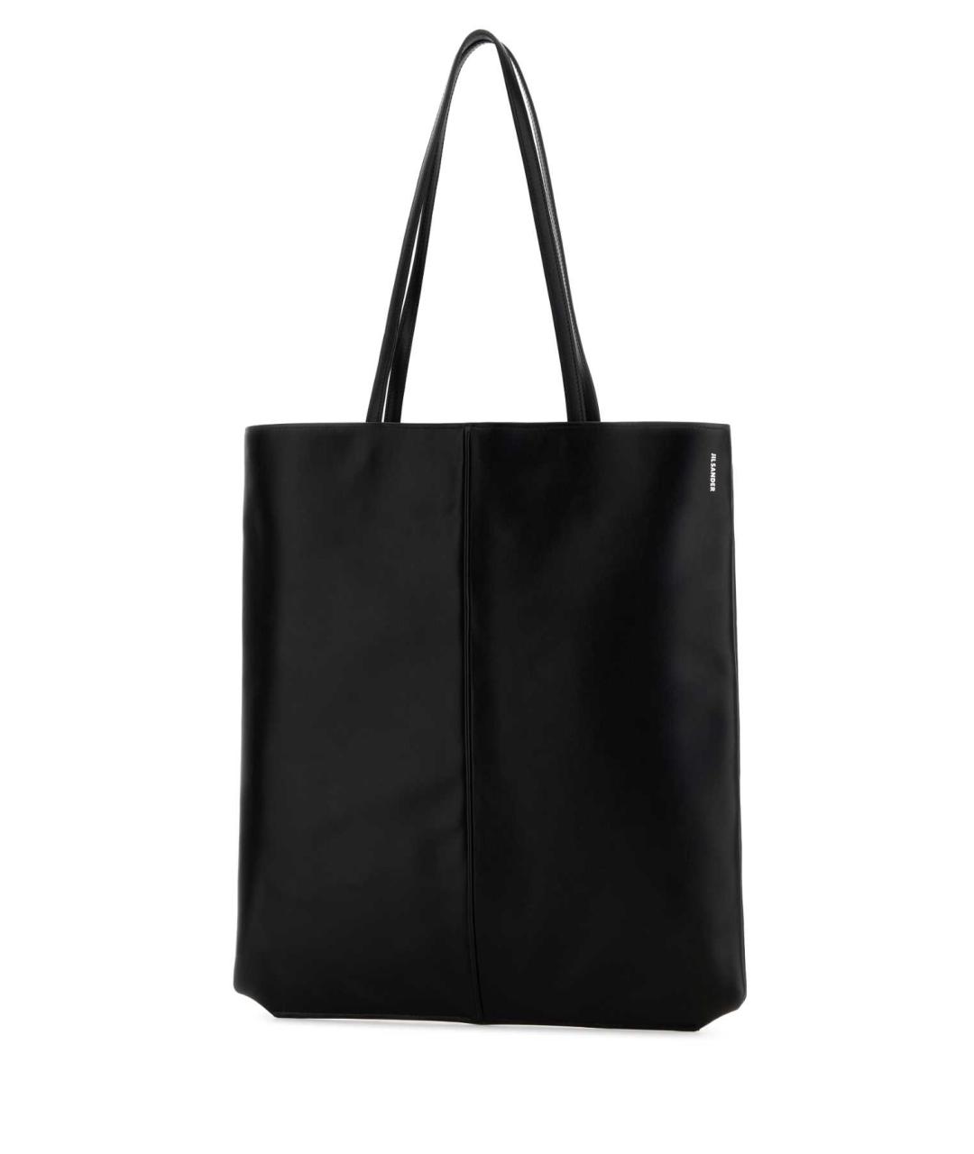 JIL SANDER Черная кожаная сумка тоут, фото 2