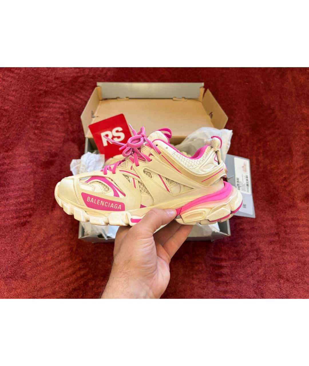 BALENCIAGA Розовые текстильные кроссовки, фото 9
