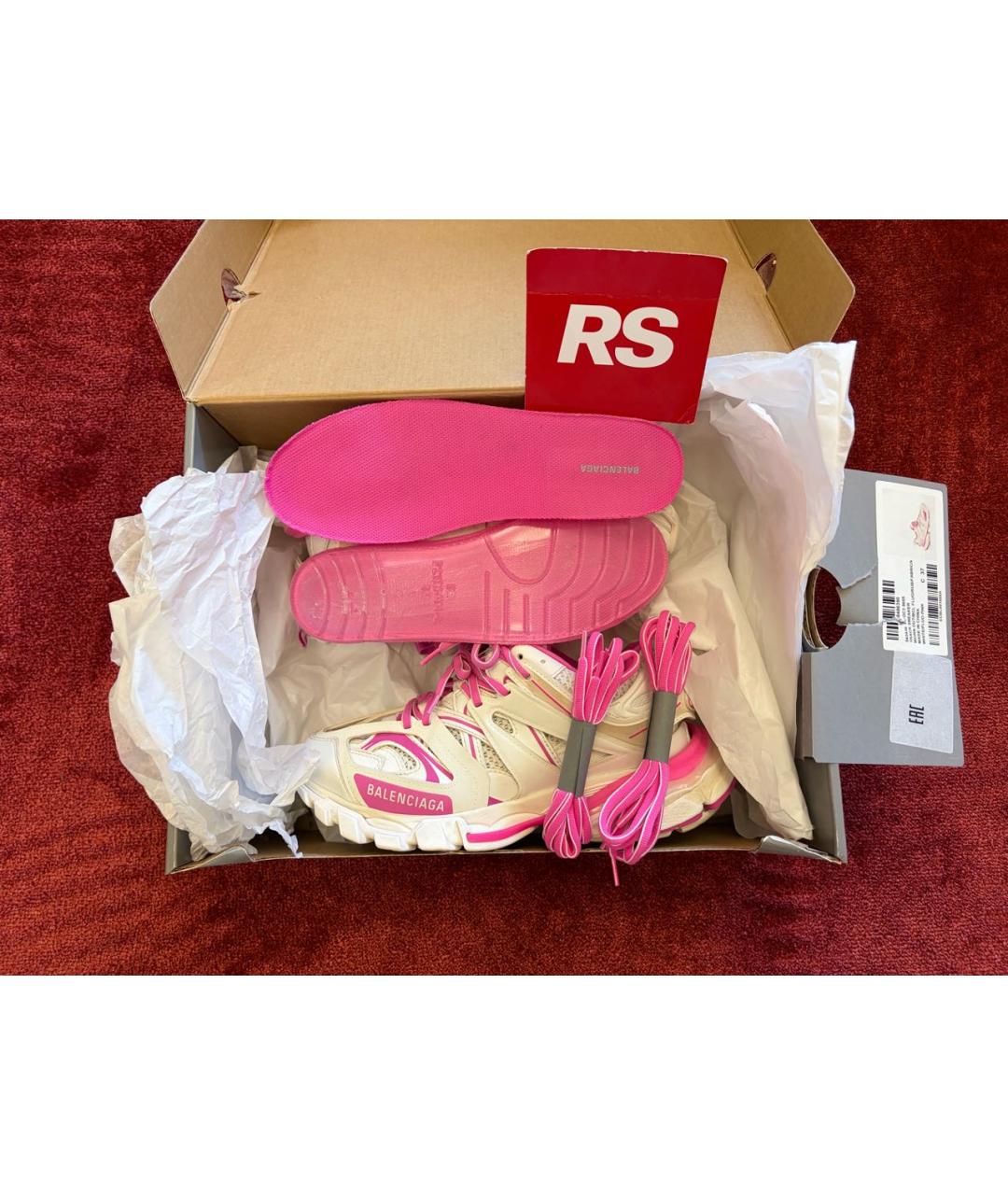 BALENCIAGA Розовые текстильные кроссовки, фото 7