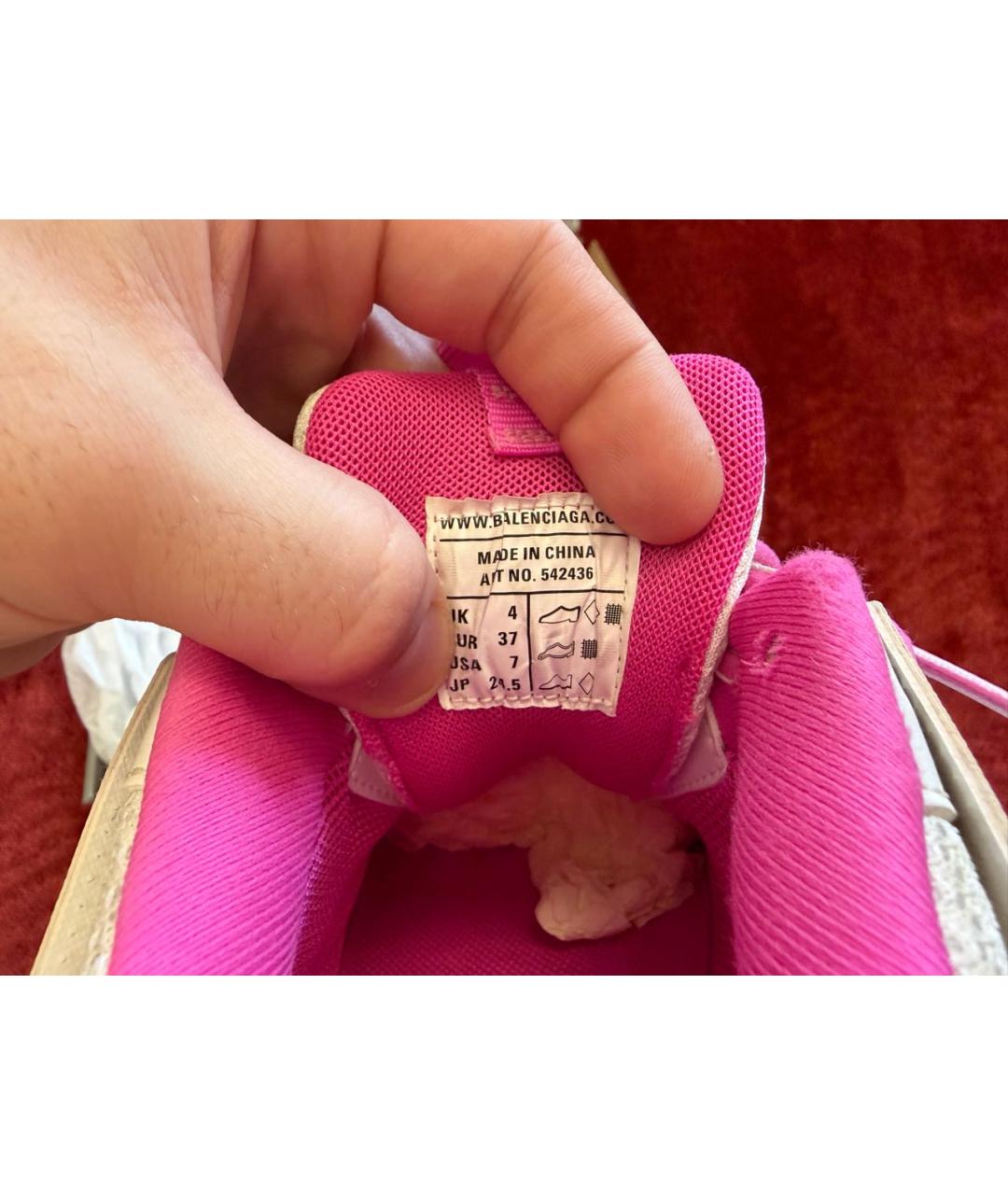 BALENCIAGA Розовые текстильные кроссовки, фото 6