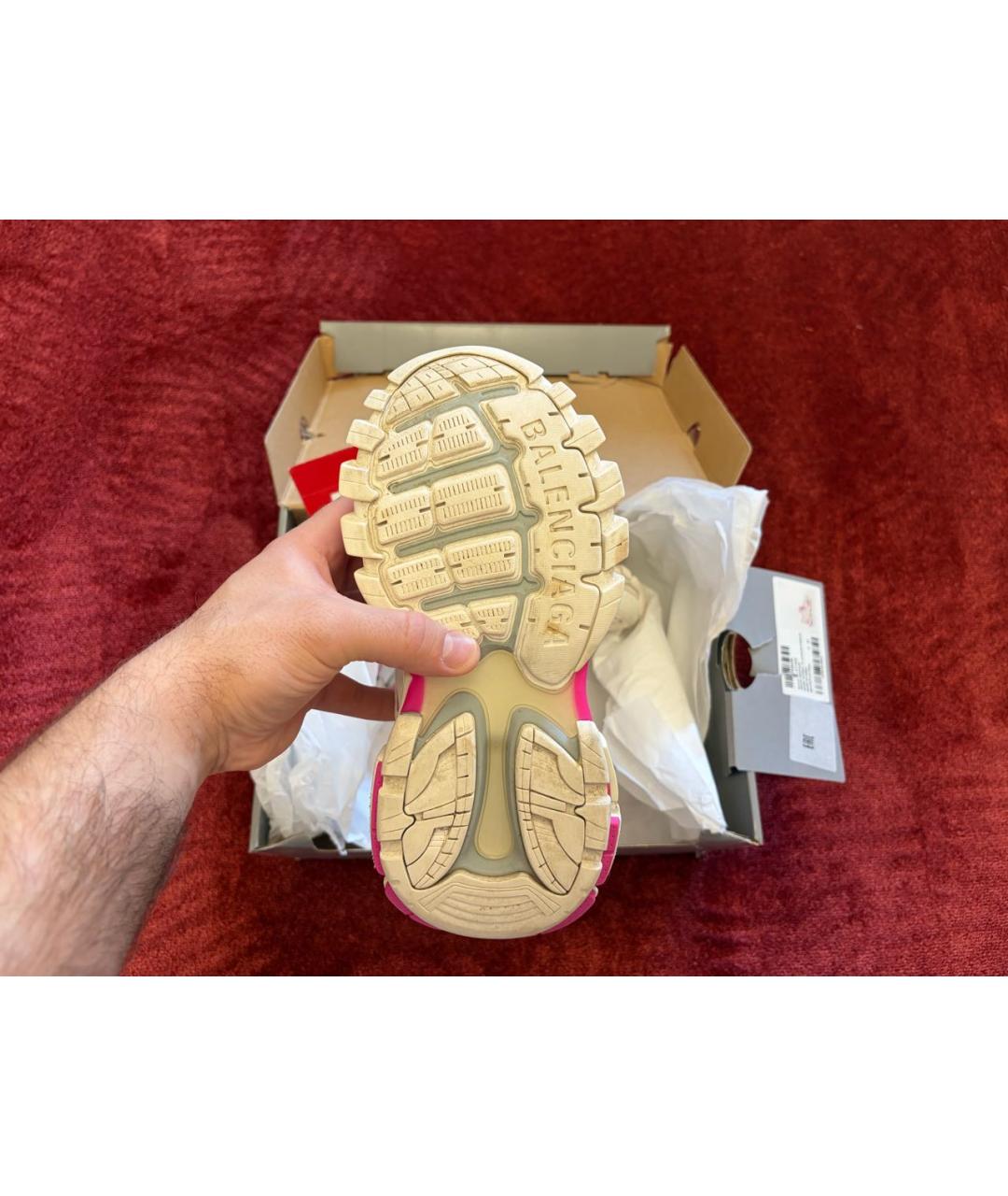 BALENCIAGA Розовые текстильные кроссовки, фото 5