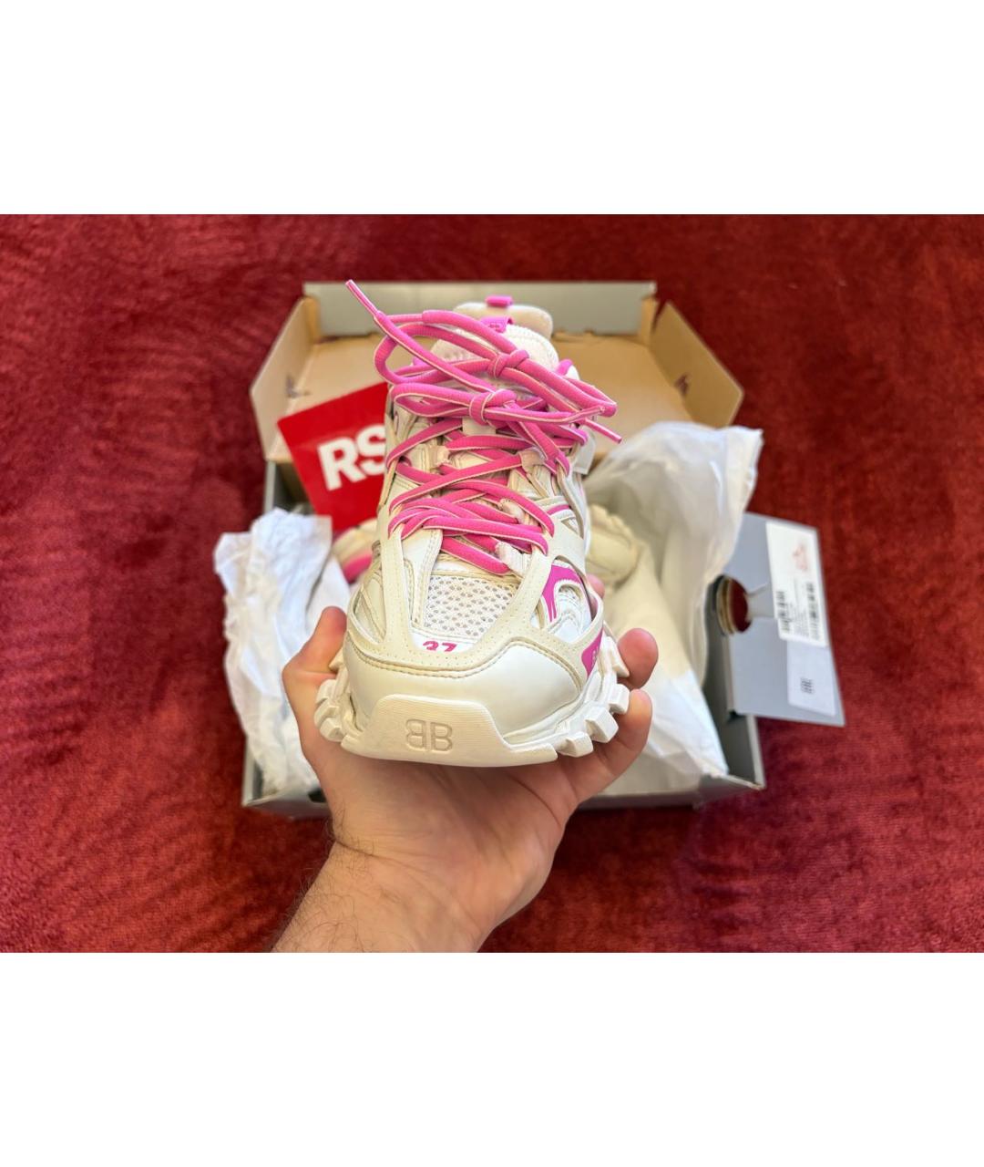 BALENCIAGA Розовые текстильные кроссовки, фото 2