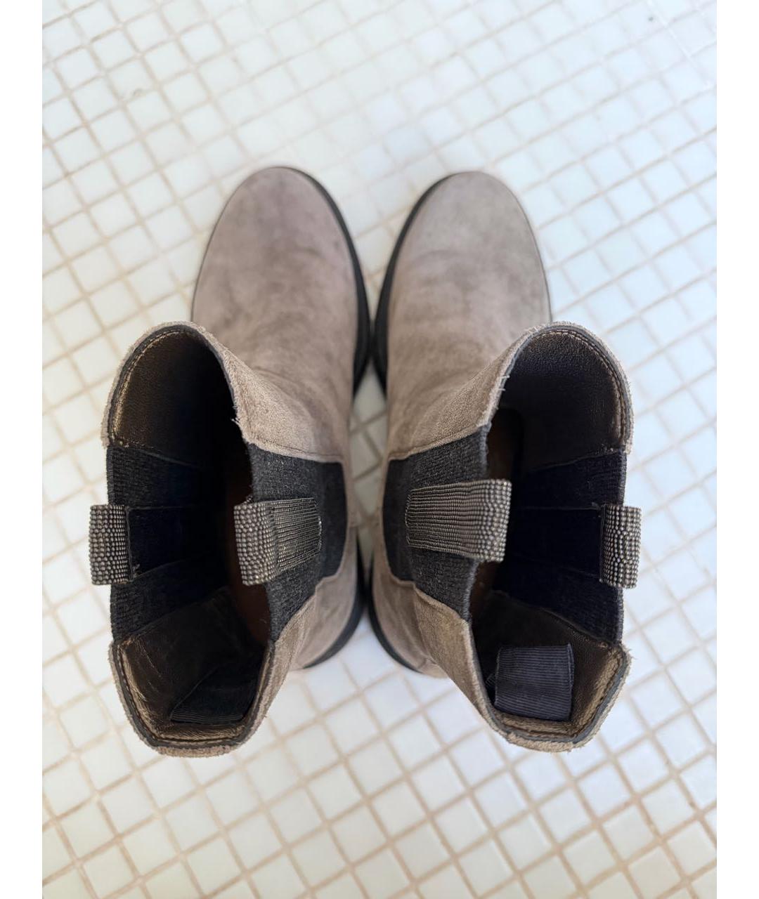 BRUNELLO CUCINELLI Серые замшевые полусапоги, фото 3