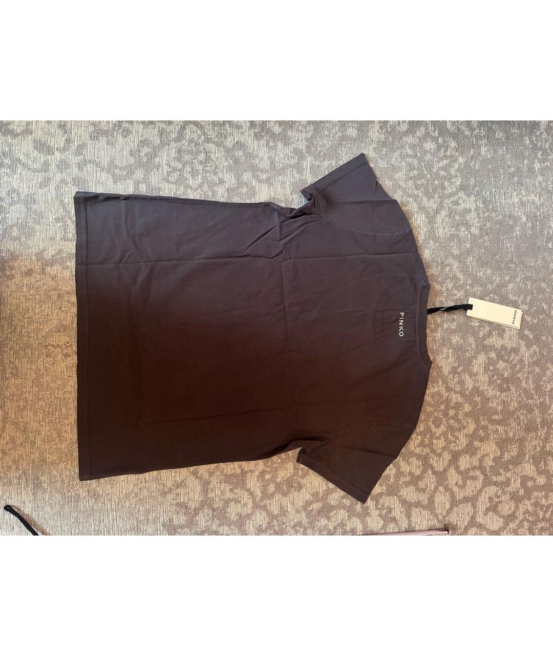 PINKO Антрацитовая хлопковая футболка, фото 2